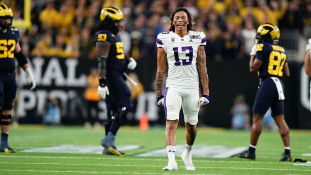Kam Fabiculanan lost his helmet in the national championship game, which seemed bring out his emotions.